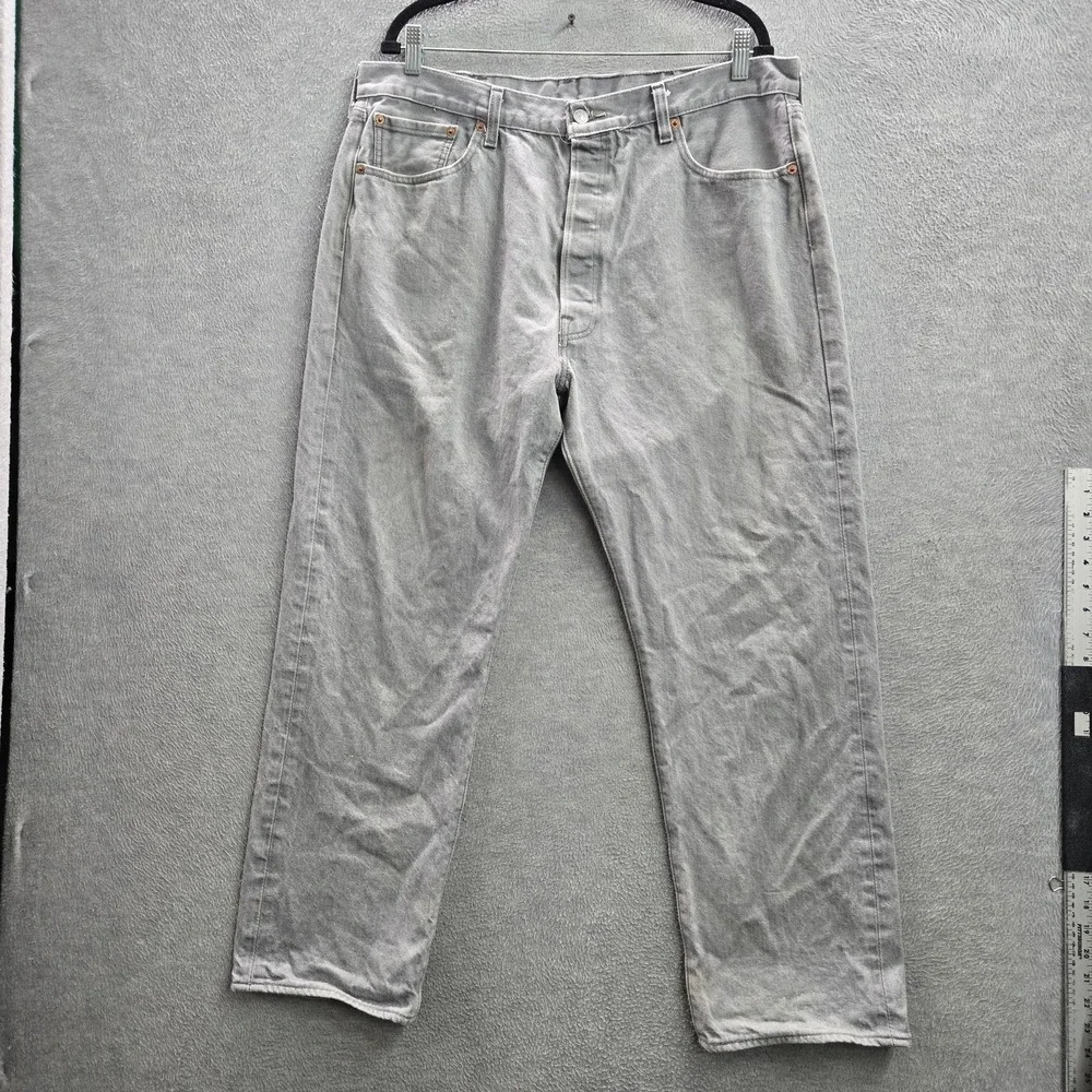 Levi's 501 Men Jeans 40X32 Gray Denim Original Fit Straight Leg 30